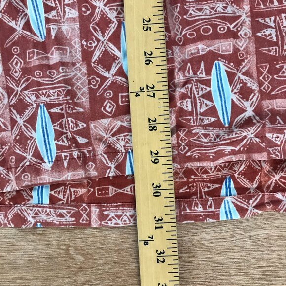 Reyn Spooner Hawaiian Shirt Men XXL Red Geometric Button Down Pocket Collared - Picture 6 of 14